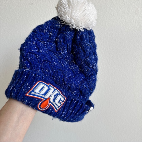 OKC Thunder 47 Brand NBA Womens beanie hat Blue and silver knit one size - Picture 2 of 7